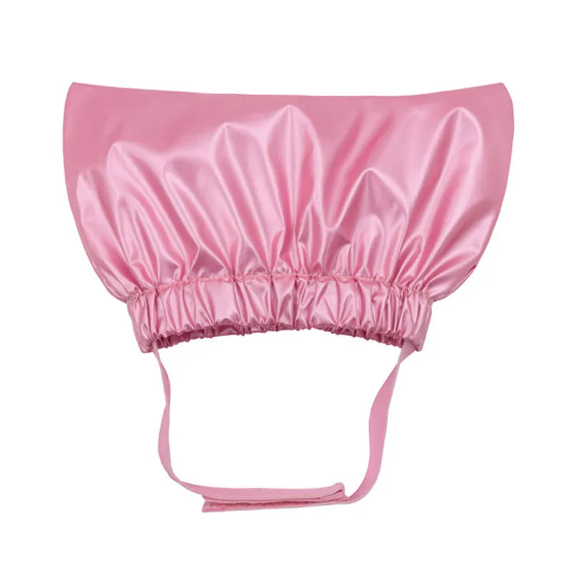 Adjustable pet shower cap for cats and dogs in silver colour with ear protection design