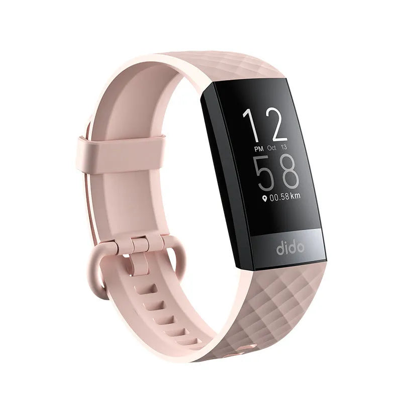 Black smart health bracelet with ECG and blood pressure monitoring on wrist