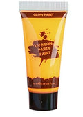 25ml neon face paint tubes in red, yellow, green, purple, orange, and pink colours with safe non-toxic gouache formula