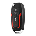 Red and frosted black car alarm system with two remote controls for vehicle security