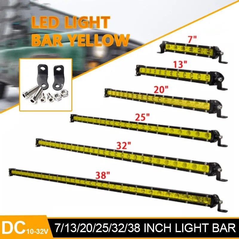25 inch aluminium alloy single row LED light bar with mounting brackets