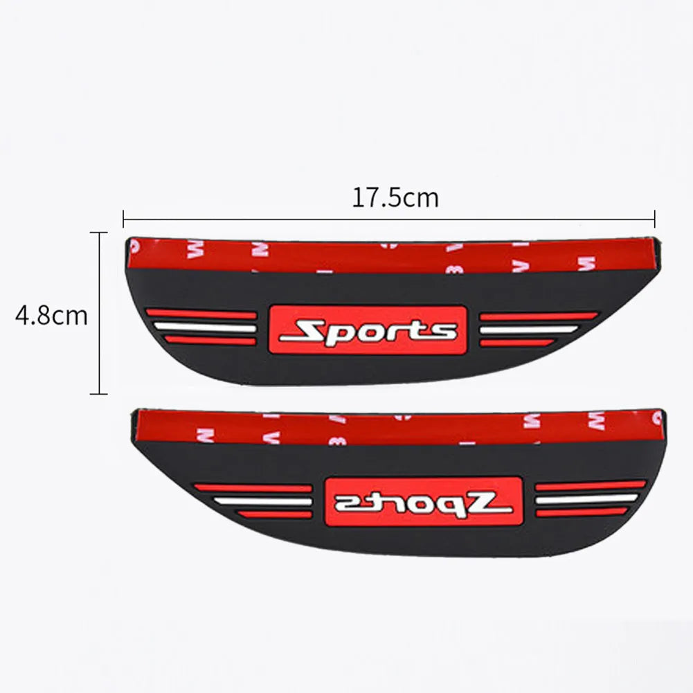 Pair of car rearview mirror rain shields in smiling face black on a vehicle side mirror