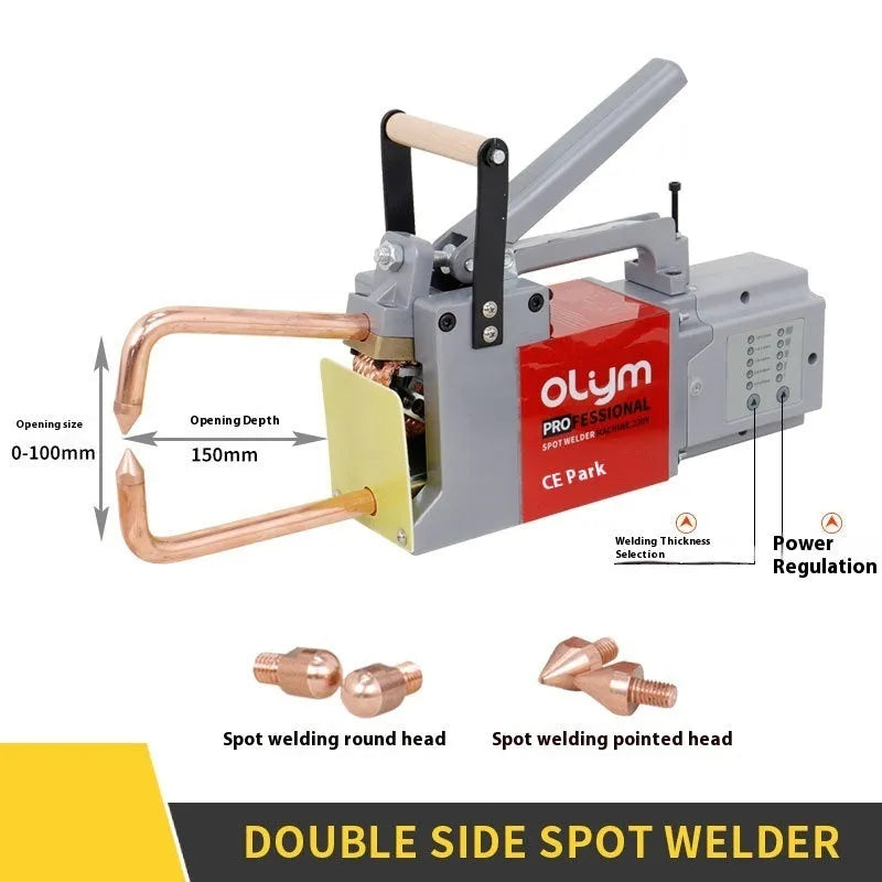 OL8000 manual spot welding machine with double-sided electrodes and welding heads
