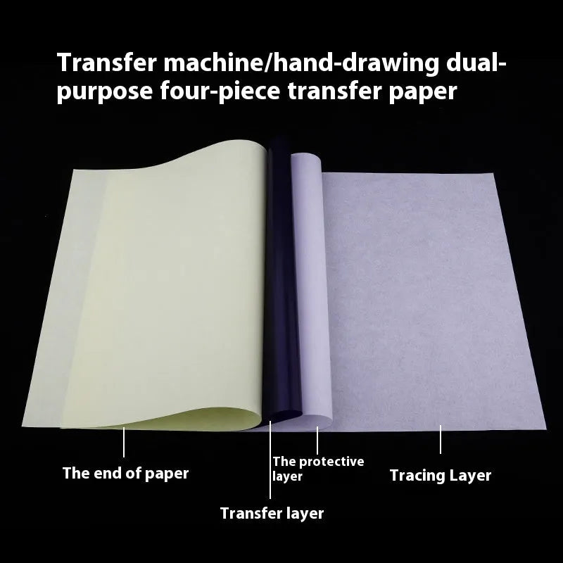 A4 tattoo transfer paper quadruple copy with transfer paste gel for stencil creation