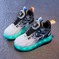 Children's roller skates with flash knob and stripes pattern in blue, black, or pink colours