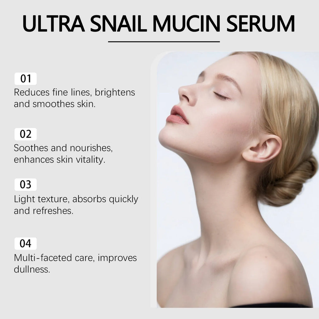 Moisturising snail filtrate essence liquid 100ml with centella extract in bottle