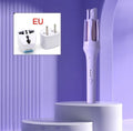 Automatic hair curler with 32mm ceramic barrel in white and pink colour with international power adapters