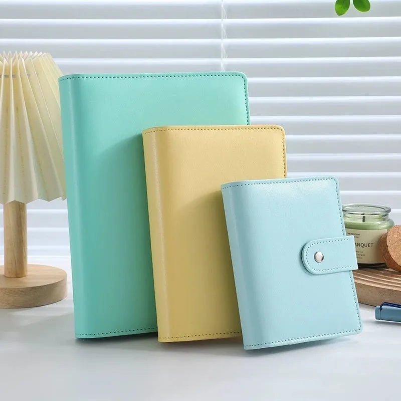 A5 PU leather loose-leaf notebook shell with zipper in solid colour options