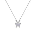 925 sterling silver opal butterfly pendant necklace on a silver adjustable cross chain.