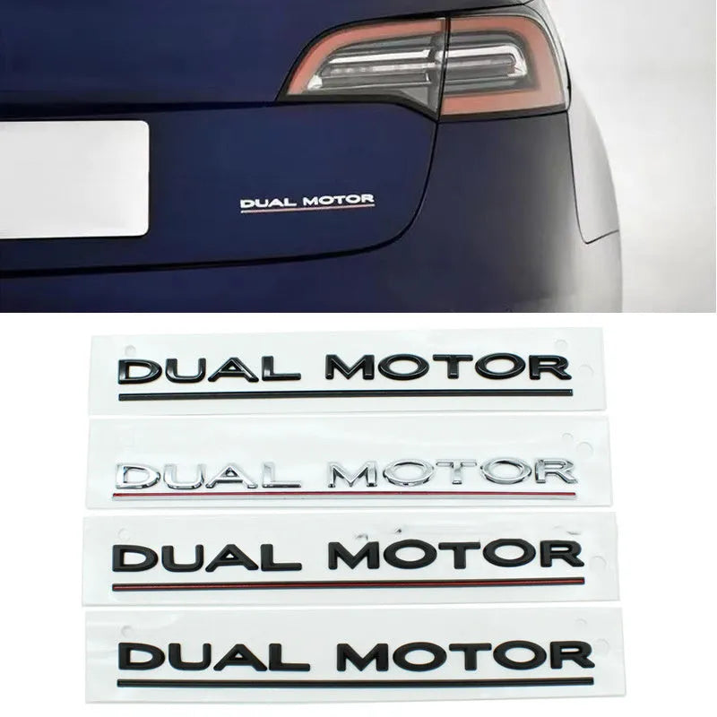 Tesla Model 3 black Performance bumper sticker with Double Motor text