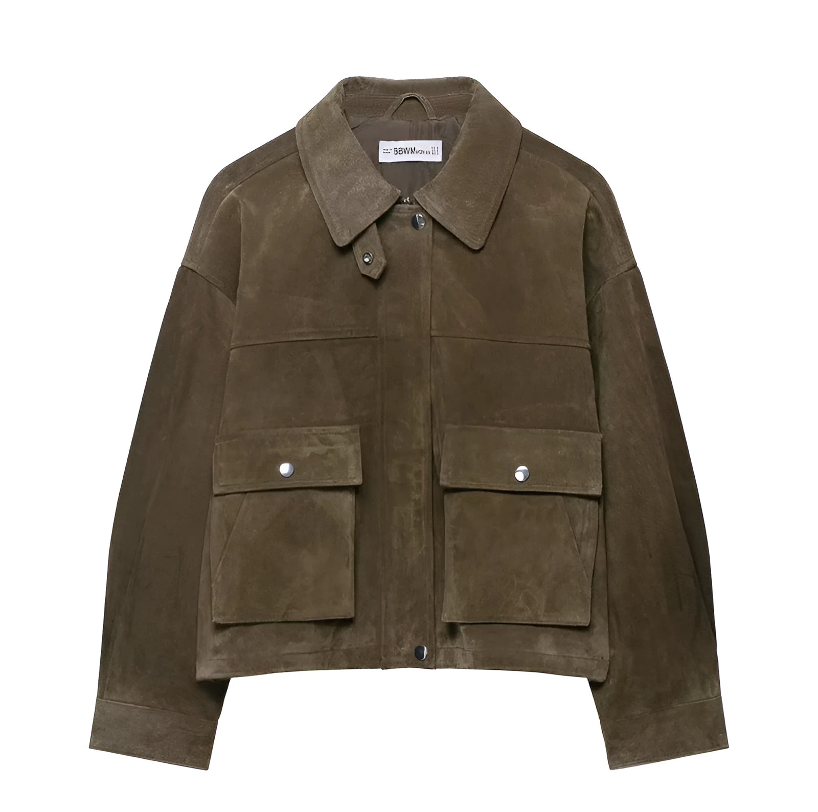 Women's medium thickness PU jacket in Japanese Korean casual style shown in picture colour