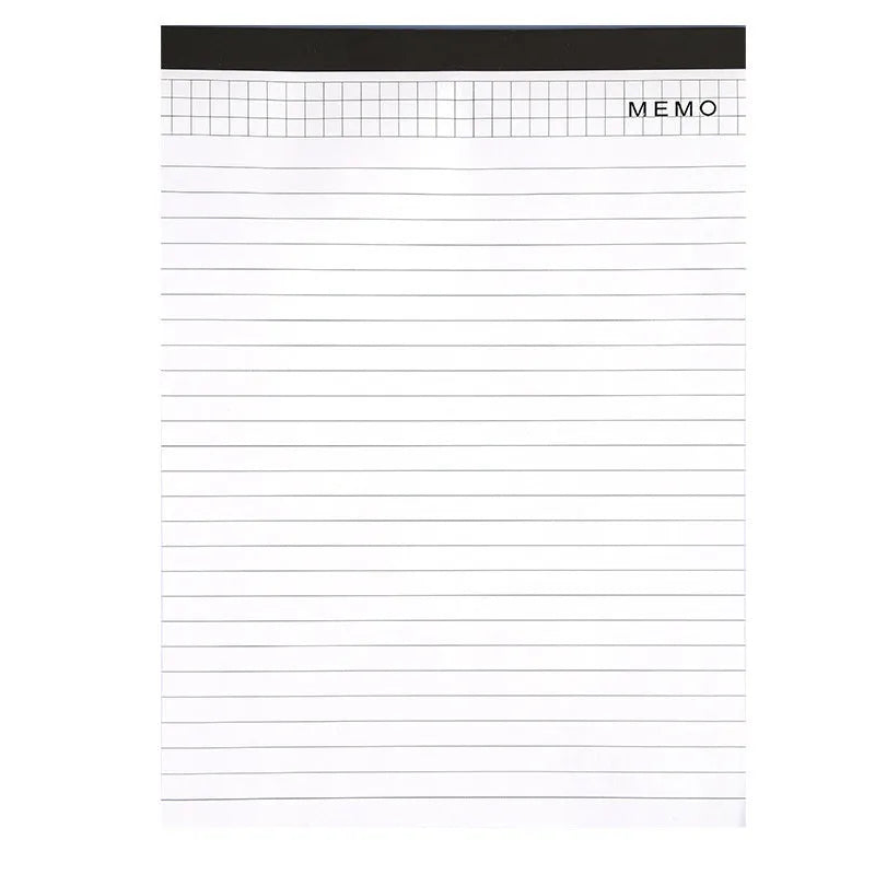 A4 tearable meeting minutes notebook with ivory white grid paper and wireless adhesive binding