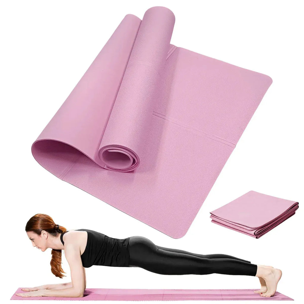 Portable EVA foam yoga mat 175x61cm in blue for home yoga nap and dance