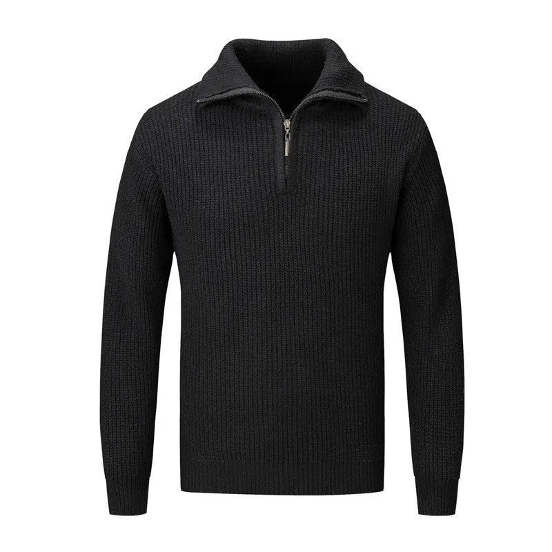 Men's slim fit pullover sweater in solid colour options for autumn and winter casual wear