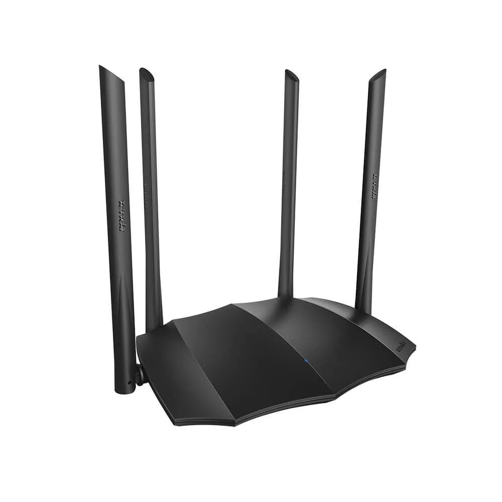 AC8 dual-band wireless router with gigabit ports measuring 365x286x70mm
