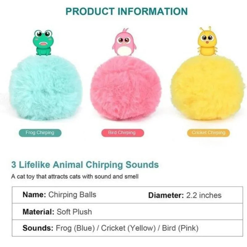 55mm colourful pet toy ball that makes animal sounds when touched by pets