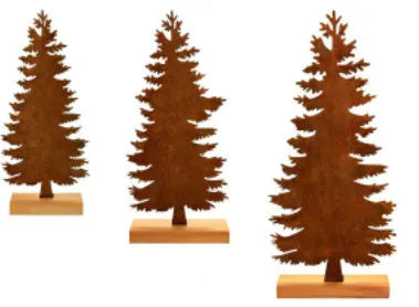 Three iron Christmas tree ornaments with elk designs in rustic finish