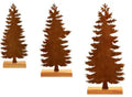 Three iron Christmas tree ornaments with elk designs in rustic finish