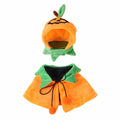 Plush double-sided pet Halloween cloak for dogs and cats in pumpkin-themed colours