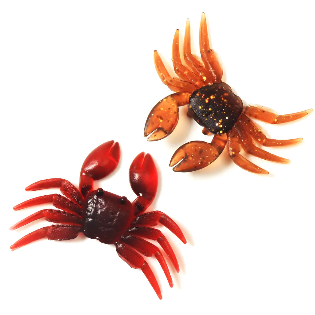 8 cm PVC software little crab fishing lure in brown and red colour options