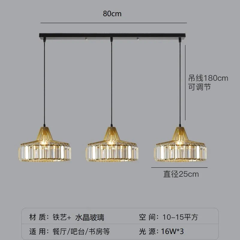 Crystal ceiling chandelier with iron frame in light luxury style showing black and gold finish options