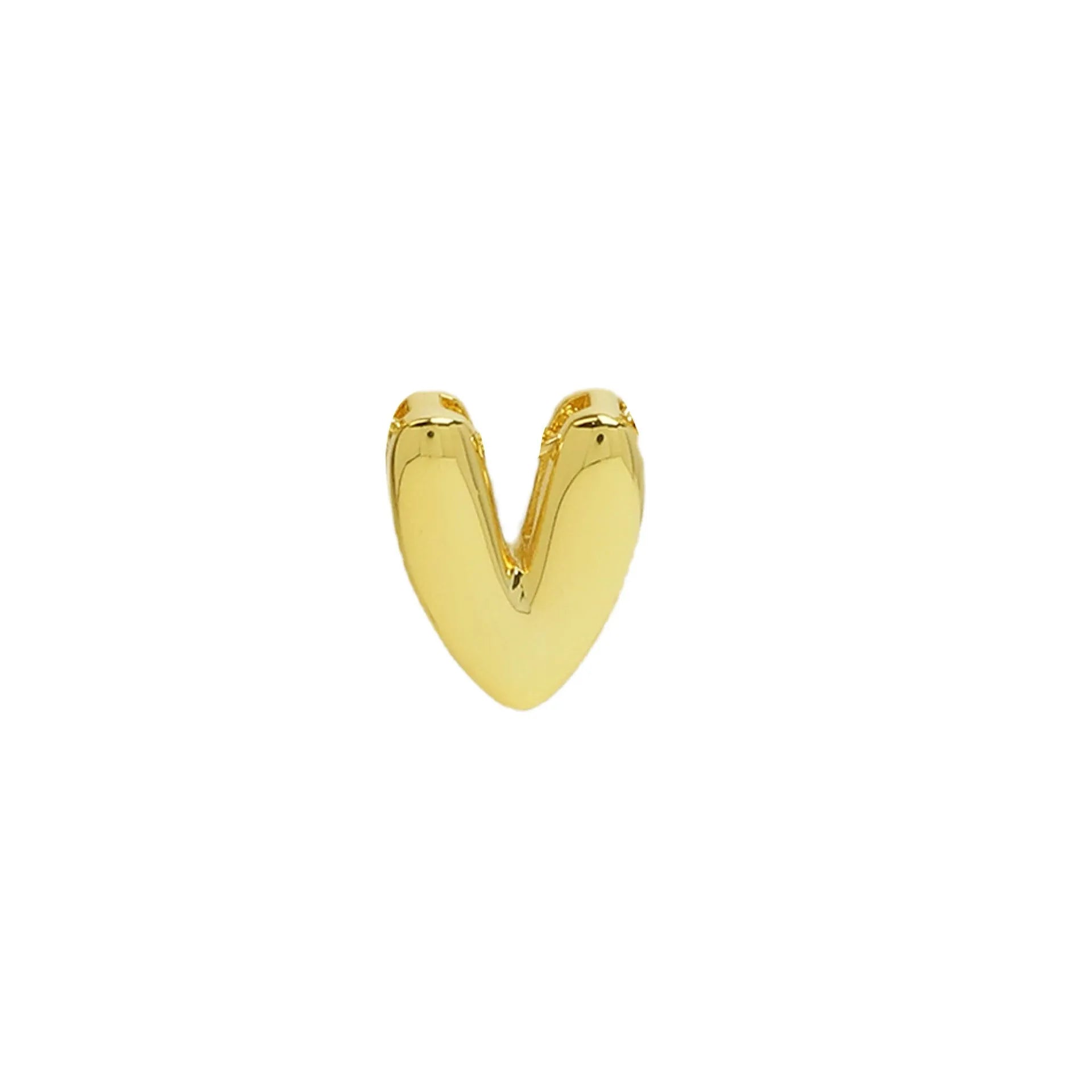 18k brass smooth surface bubble letter bracelet with pendant in gold colour on copper alloy
