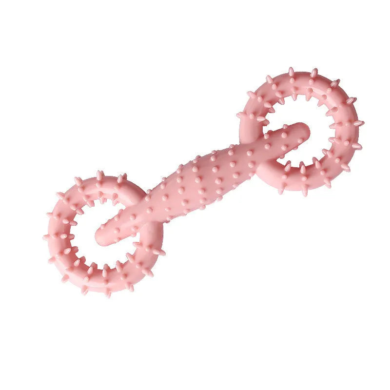 Blue TPR dog chew toy ring measuring 16cm for puppy teething and safe chewing
