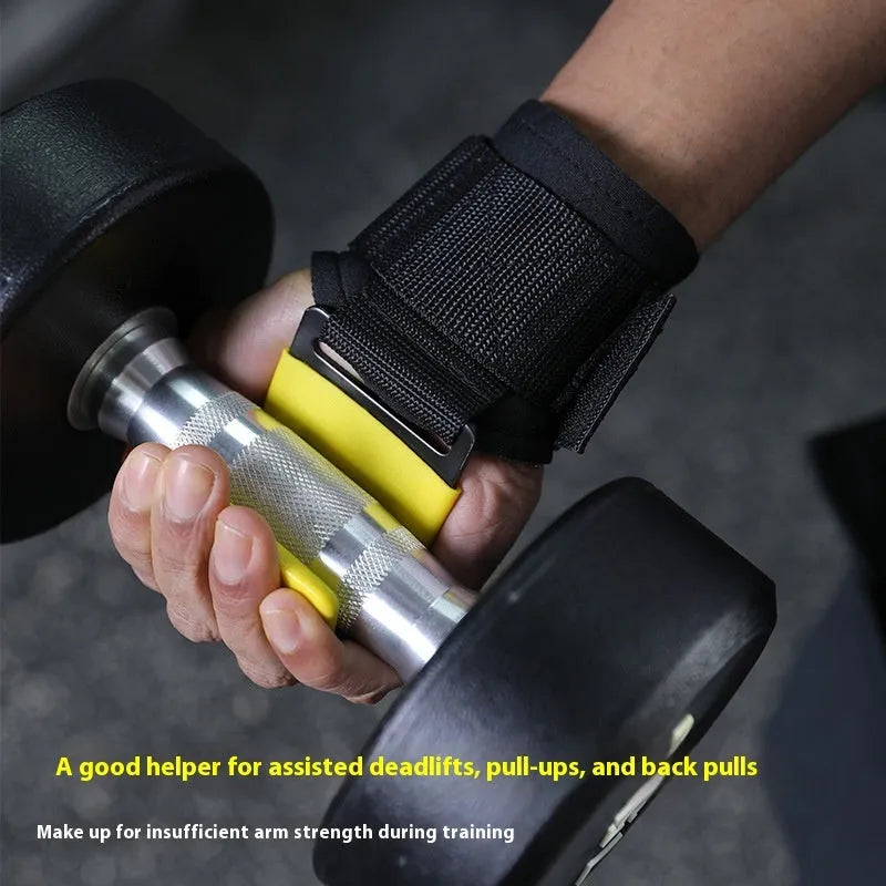 Horizontal bar pull-up power assist grip hook, black colour, one-pair package, wrist support for weightlifting