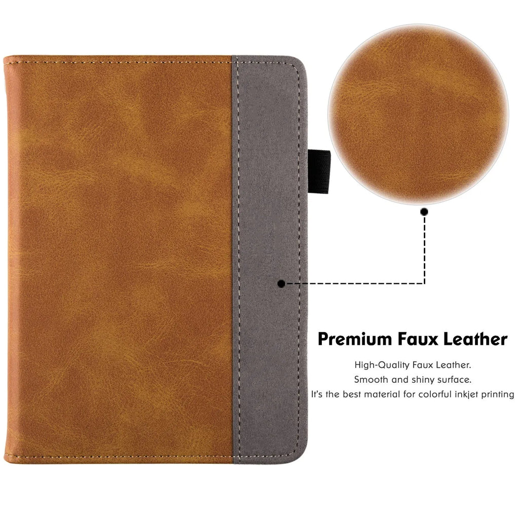 Kindle Paperwhite 5 leather case with built-in wrist strap in assorted colours