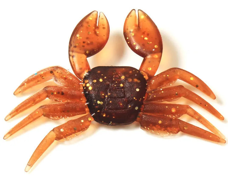 8 cm PVC software little crab fishing lure in brown and red colour options