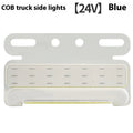 Waterproof aluminium alloy COB LED truck side marker light in red, yellow, green, blue, or white for 12V/24V vehicles