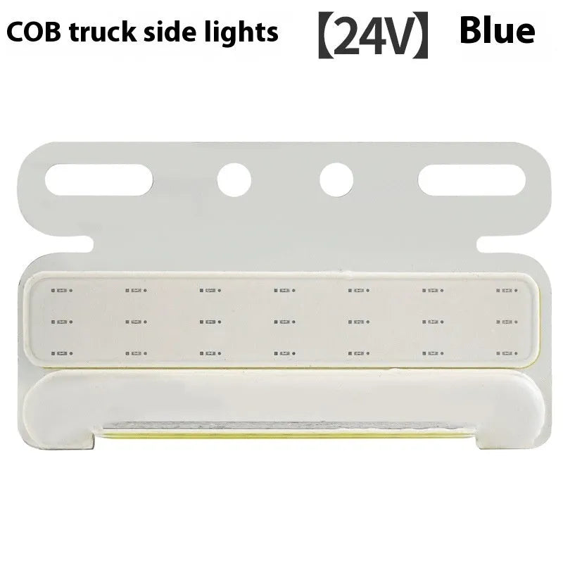 Waterproof aluminium alloy COB LED truck side marker light in red, yellow, green, blue, or white for 12V/24V vehicles