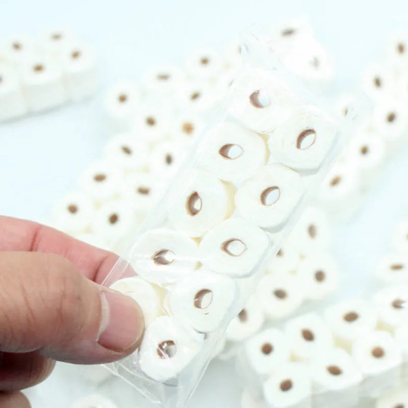 Simulated paper tissue roll model for children's educational play measuring 30x15x80mm