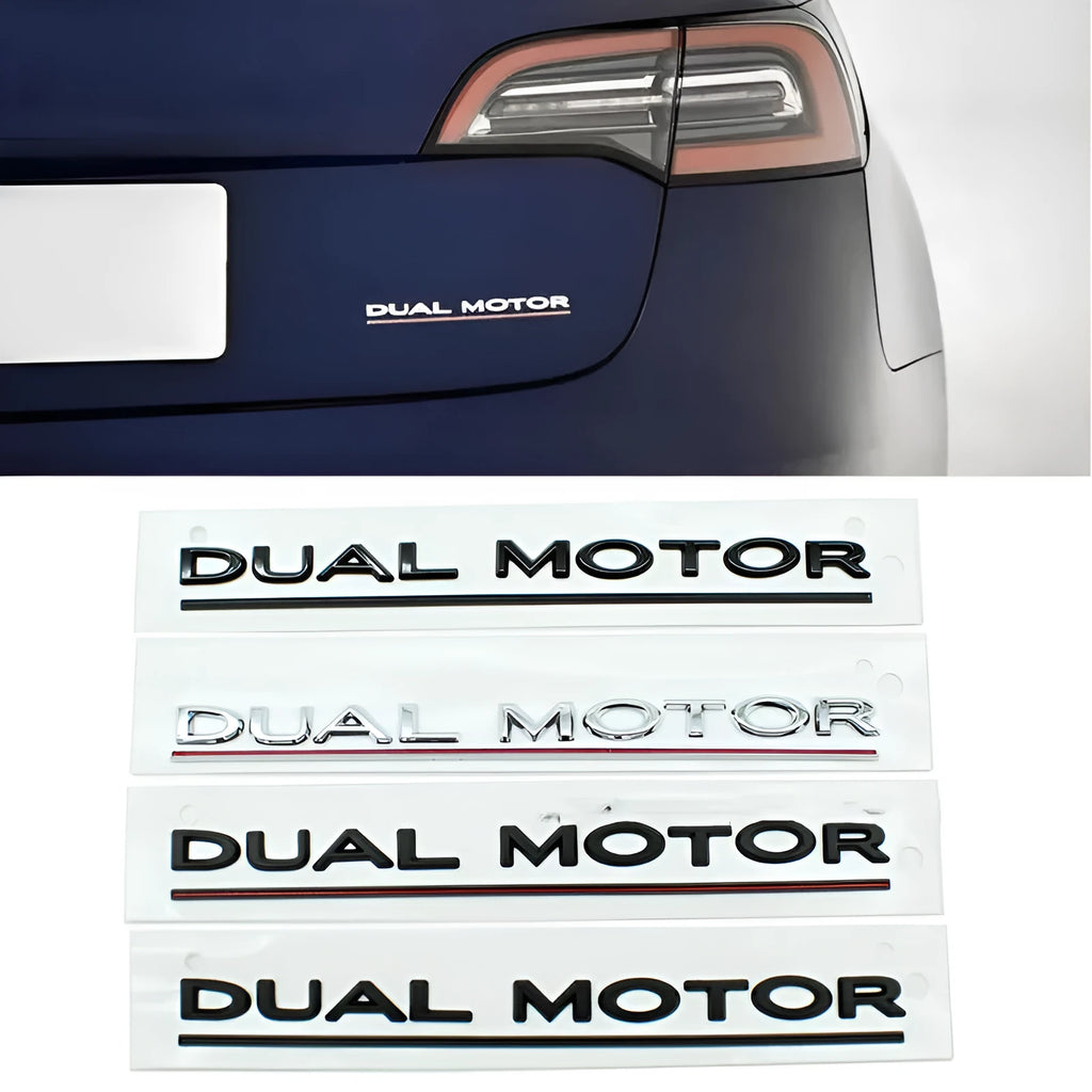 Tesla Model 3 black Performance bumper sticker with Double Motor text