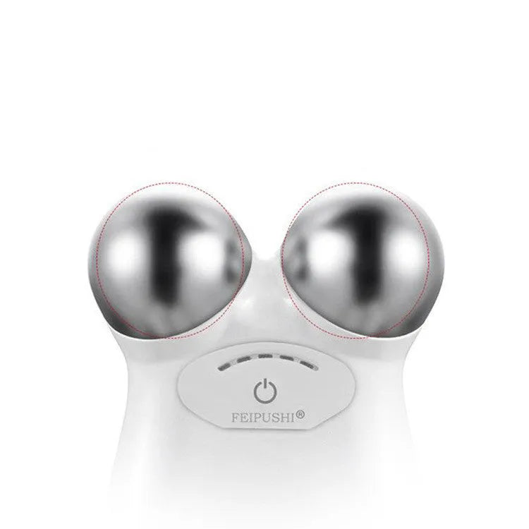 Pink and white micro current facial lifting device measuring 106mm x 65mm x 38mm