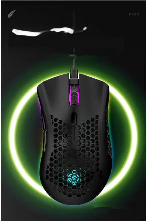 Hollow-out design wireless gaming mouse with luminous charging in black, cyan or white