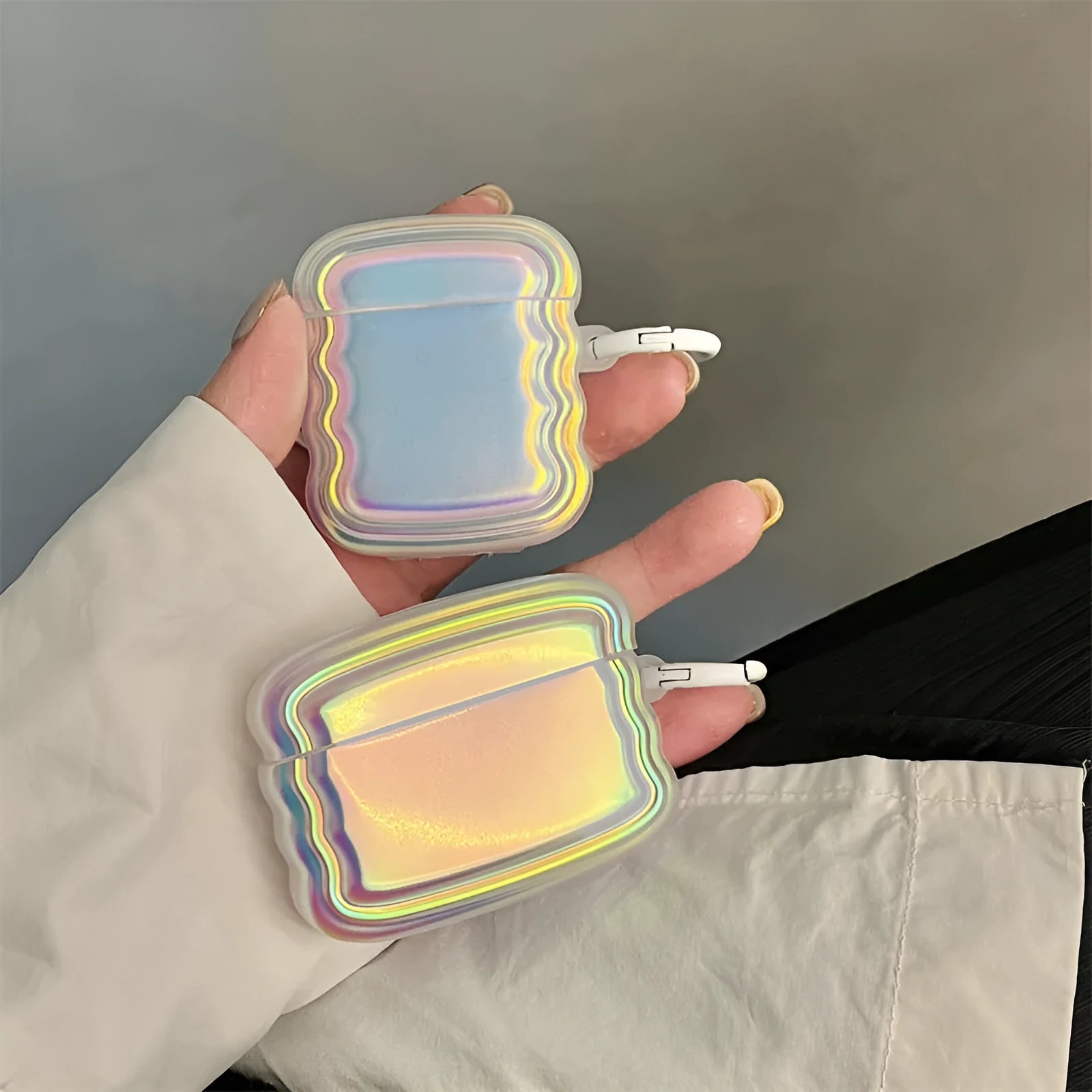Silicone AirPods protective case with laser magic ring design for multiple AirPods models