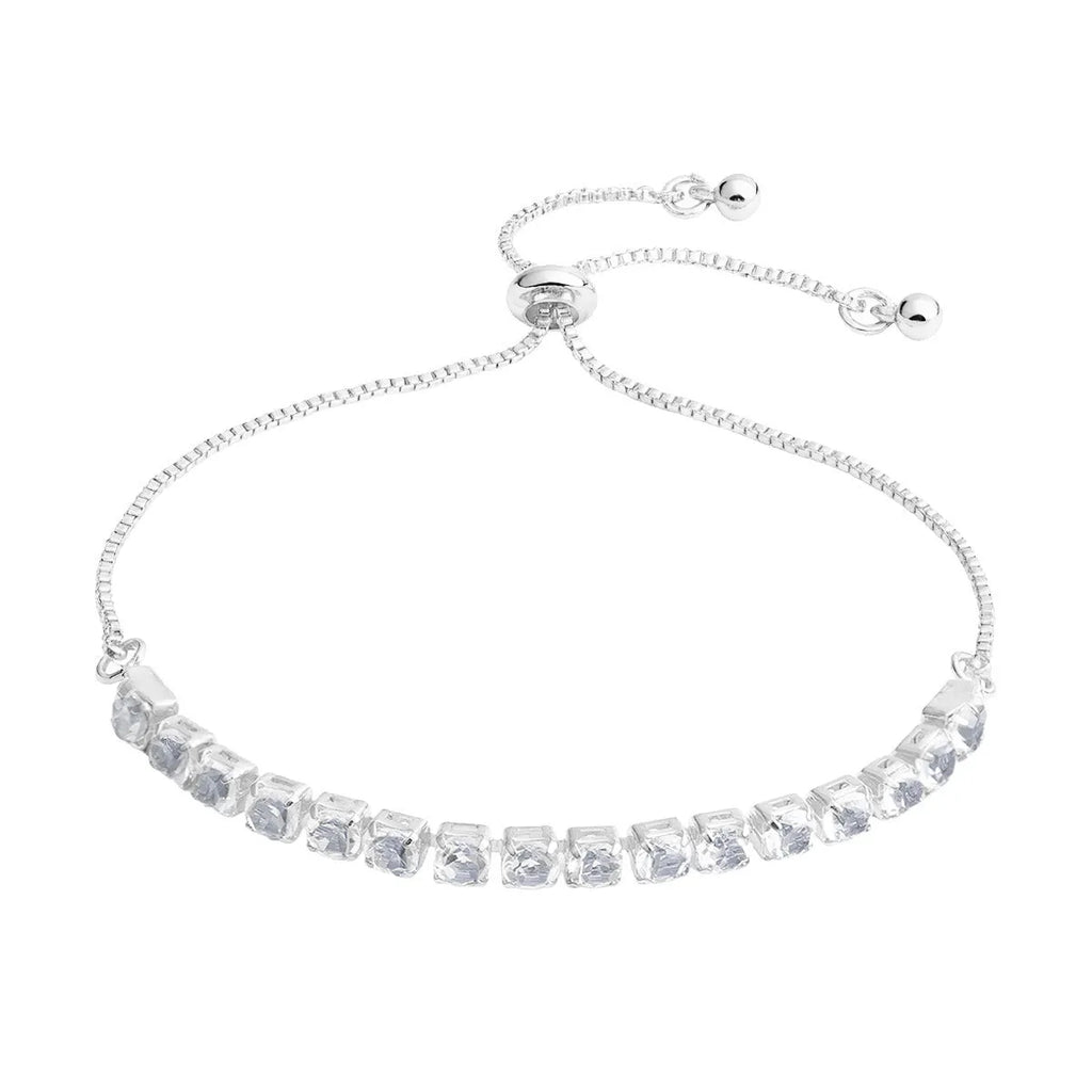 Micro-studded claw chain simple bracelet in metallic finish with round geometric studs on unisex wrist