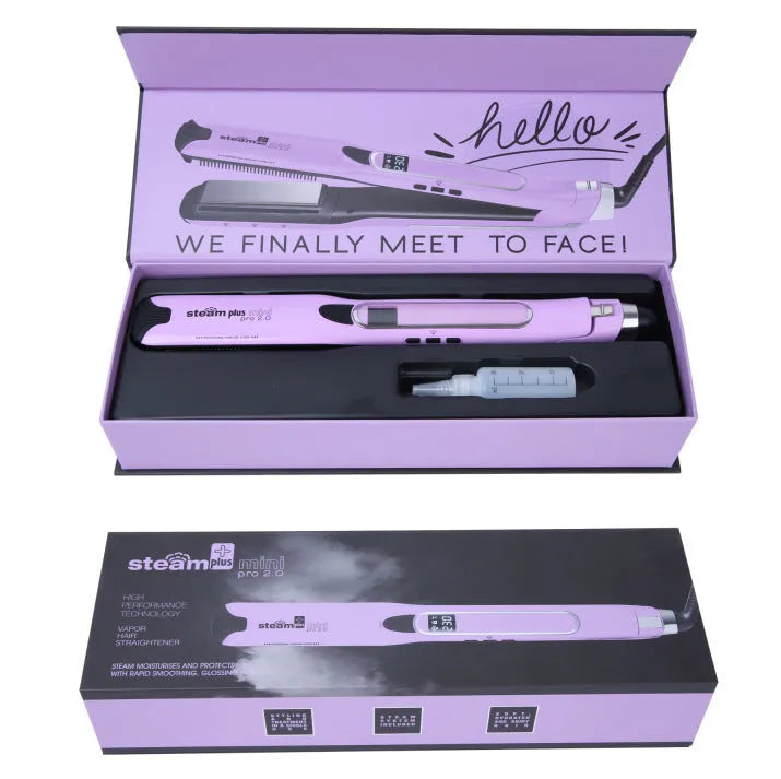 Mini steam splint spray hair straightener in champagne colour with 200W power rating