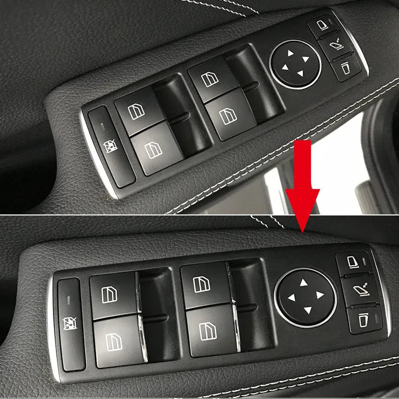 Black glitter decorative sticker for car window lift button customisation.