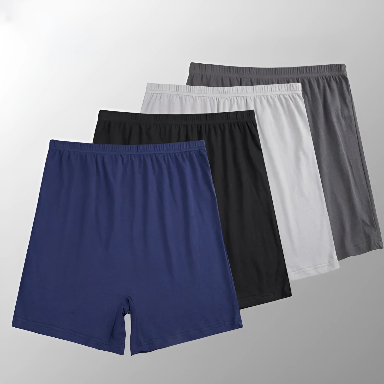 Men's solid colour modal boxers on a white background, showing the high-waist design.