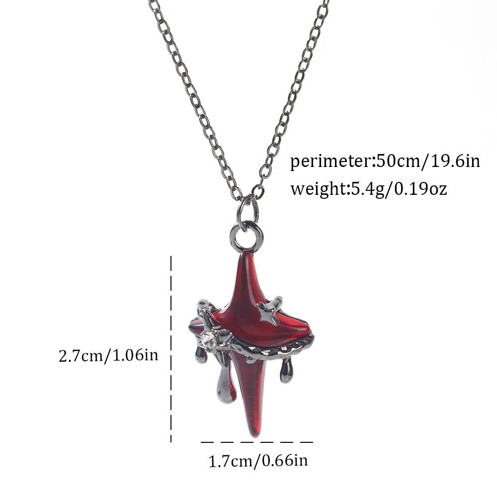 Dark style Halloween necklace with electroplated zinc alloy spider or bat pendant for Gothic costume wear