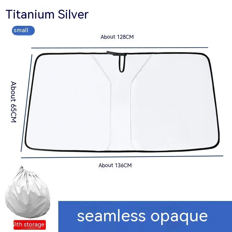 Car double ring front shield sun protection with titanium silver coating and NC fabric construction