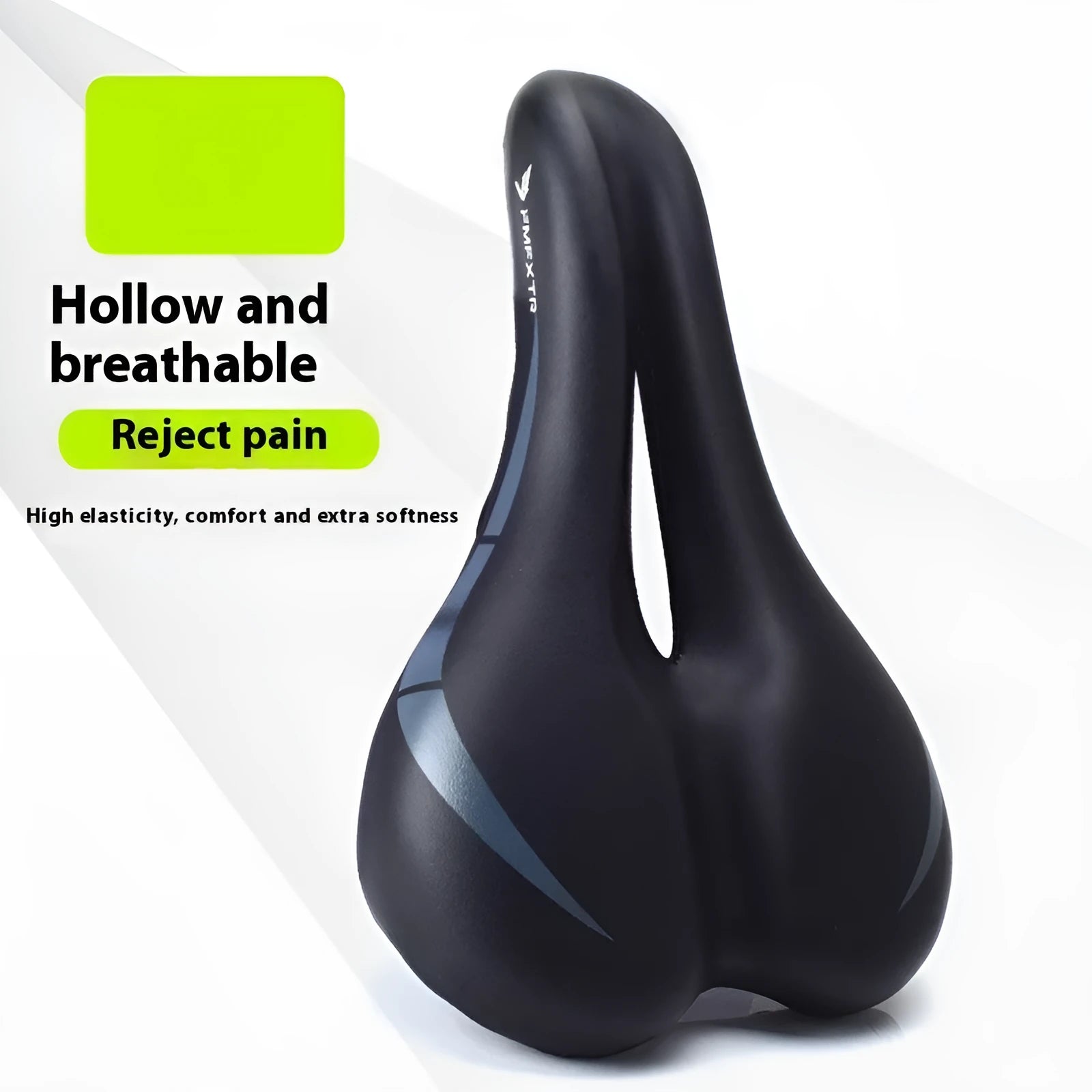 Bicycle seat cushion with hollow centre, PU leather cover, dimensions 270mm by 180mm