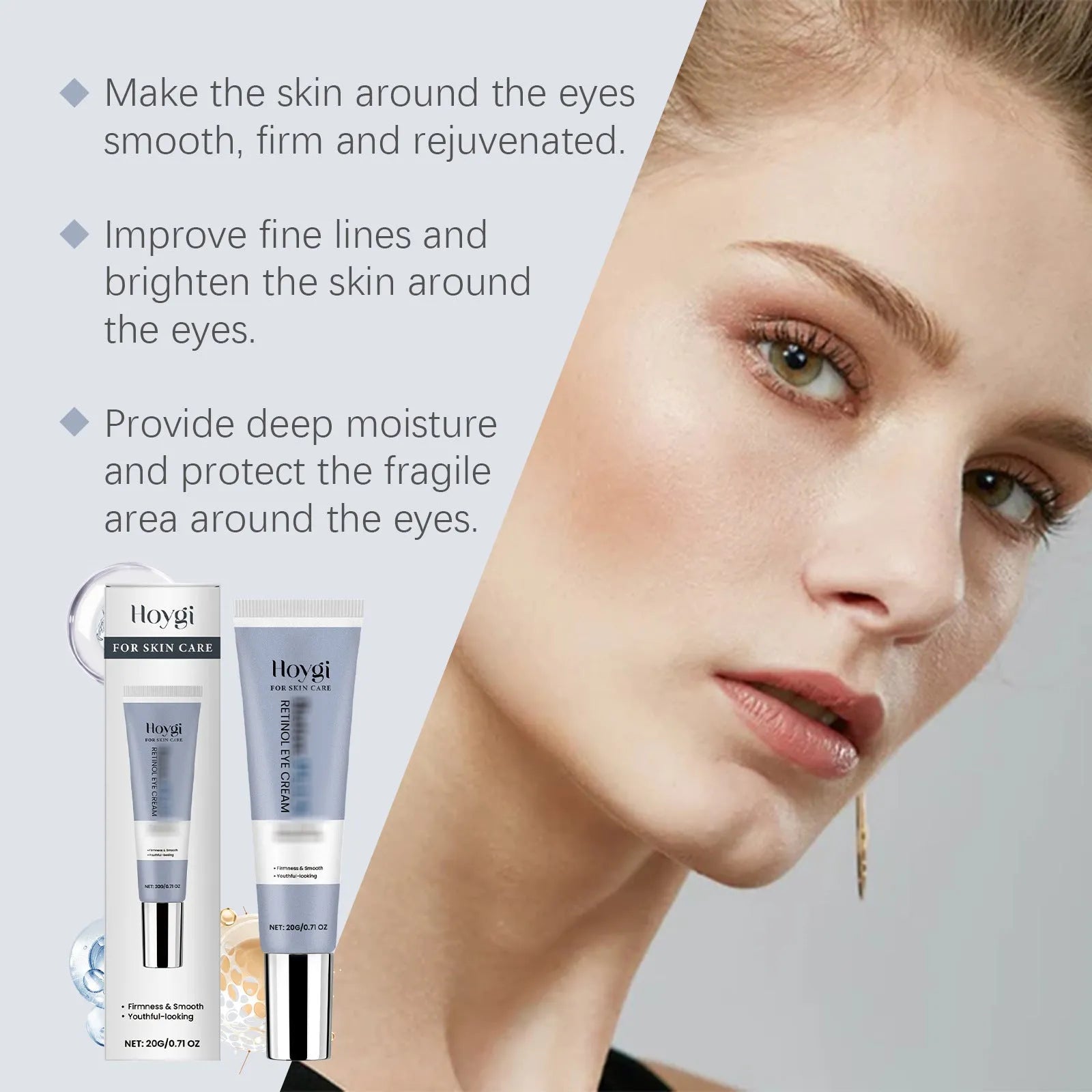 A 20g jar of retinol moisturising soft eye cream for the delicate eye area.