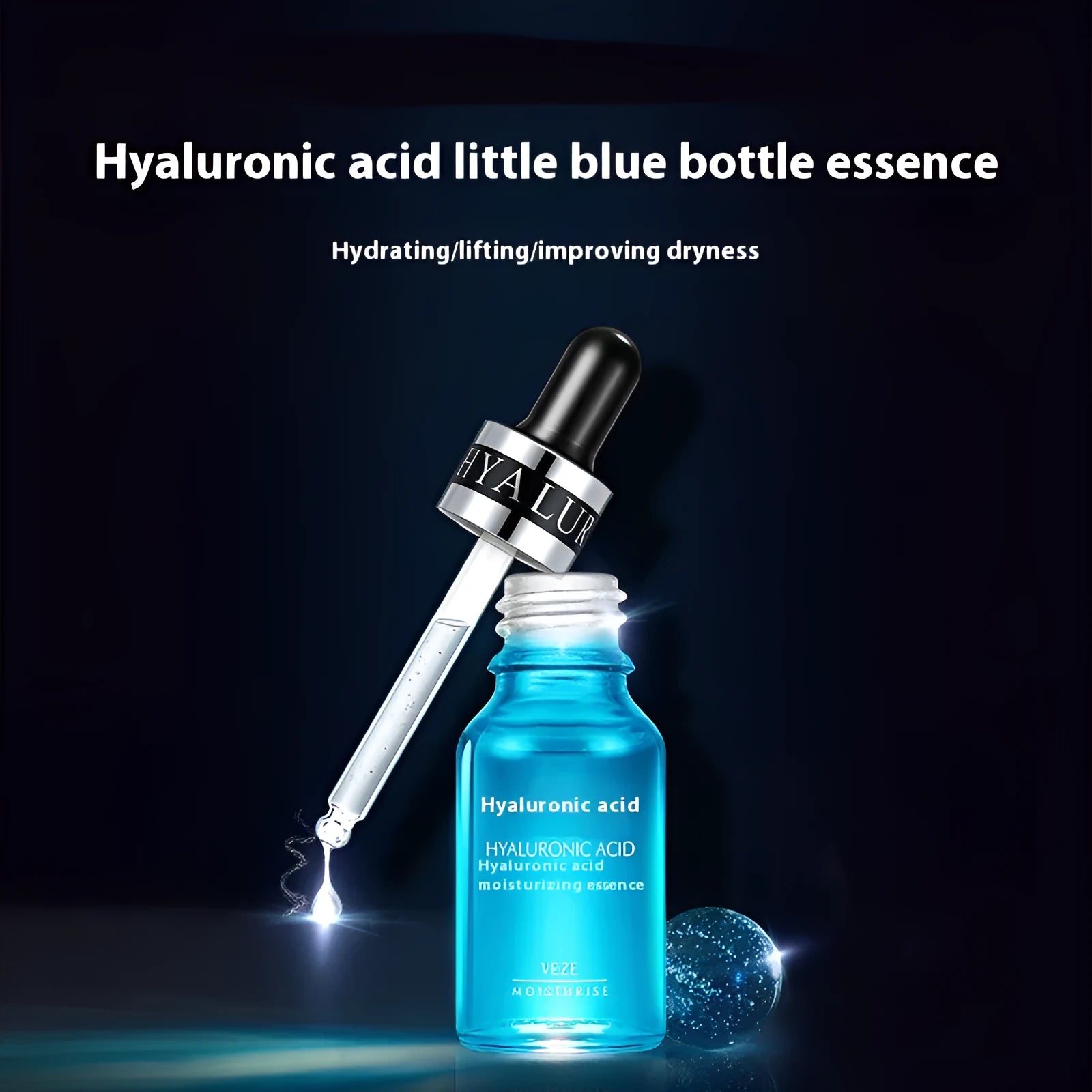 Hyaluronic acid facial essence 15ml bottle with hydrating serum for universal skin types