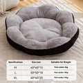 Detachable rabbit plush round nest cat bed showing flower nest colour patterns in multiple sizes