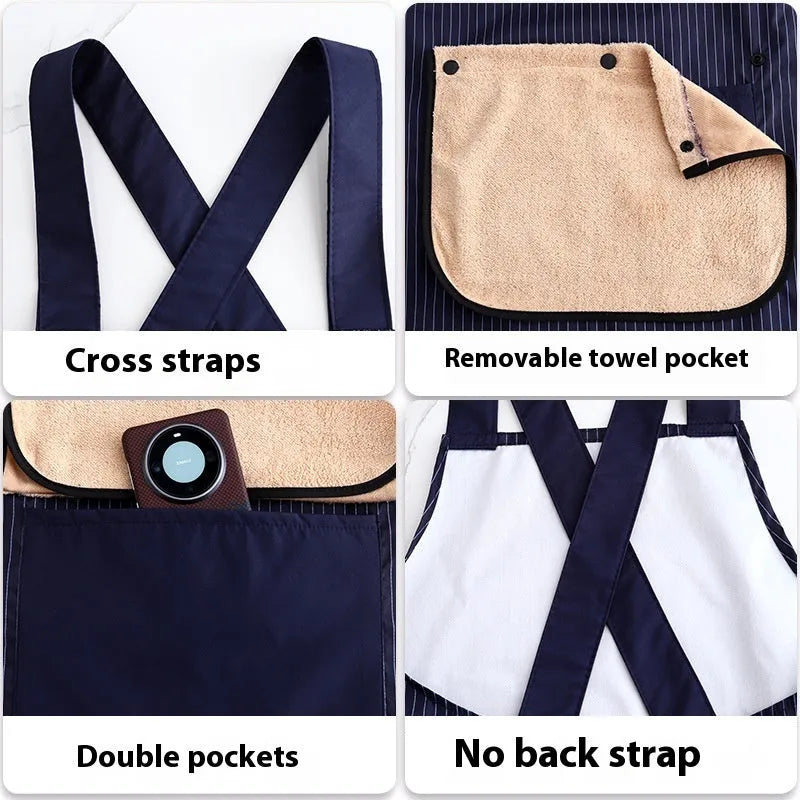 Waterproof polyester kitchen apron in multiple colour options for cooking and cleaning protection