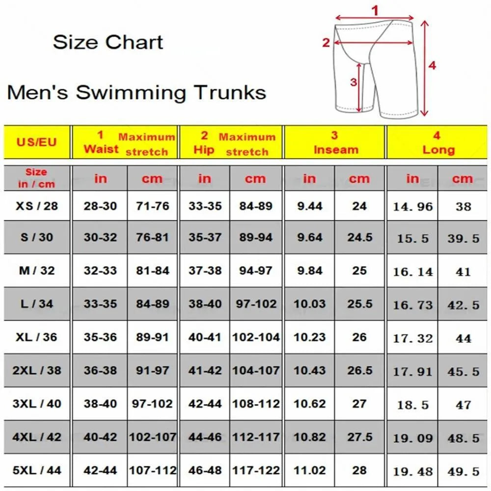Men's Lycra swimming pants in pattern design with briefs style cut