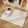 Minimalist pet feeding mat in dark gray with cat head pattern, non-slip and water-absorbing, 35x50cm